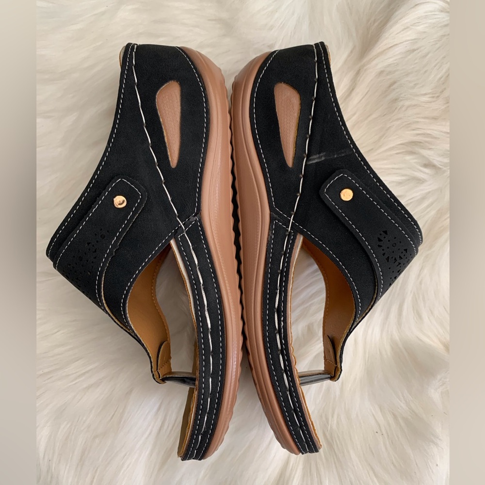 Black and Tan Women's Wedge Sandals EU39 - Picture 5 of 8